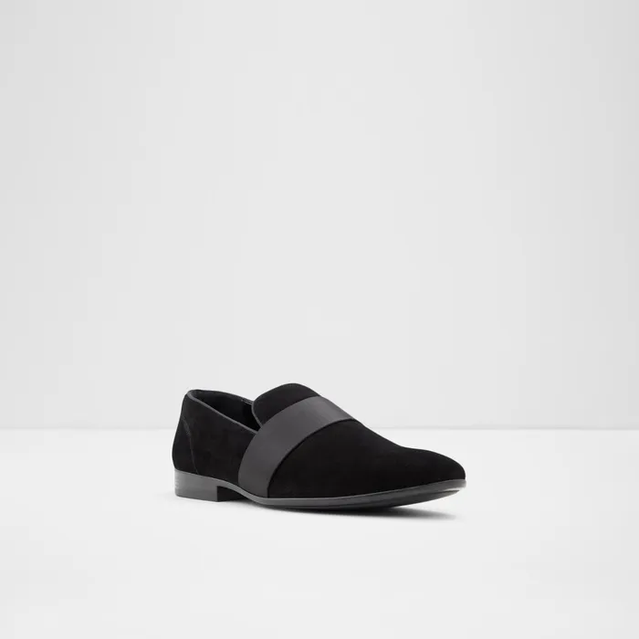 Asaria Black Leather Suede Men ALDO Loafers and SlipOns