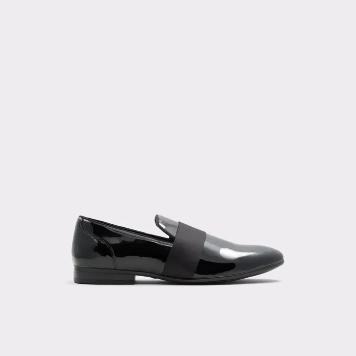 Asaria Black Synthetic Patent Men ALDO Loafers and SlipOns