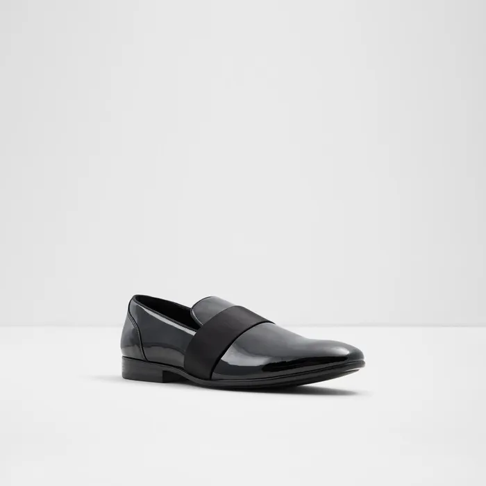 Asaria Black Synthetic Patent Men ALDO Loafers and SlipOns