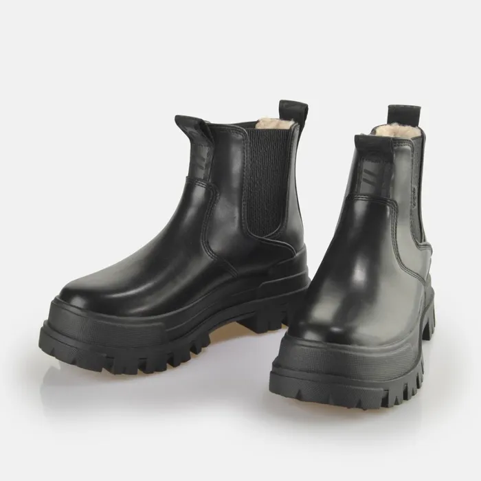Aspha Chelsea Warm Black Buffalo Boots and AnkleBoots Aspha Chelsea Warm Black Buffalo Boots and AnkleBoots