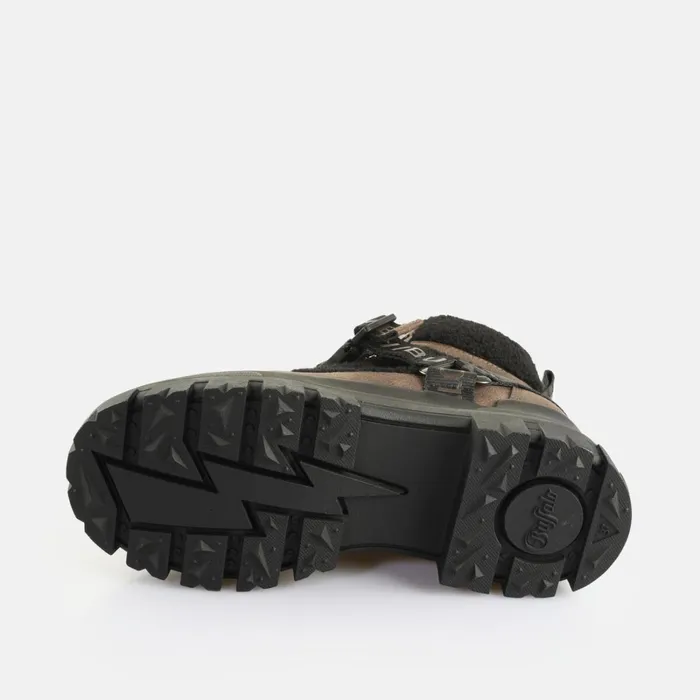 Aspha Com Mid Warm Brown Black Buffalo Boots and AnkleBoots