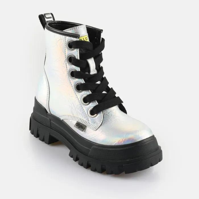 Aspha Lace Up Hi Warm 8211 Vegan Nappa 8211 Silver Silver Buffalo Boots and AnkleBoots Aspha Lace Up Hi Warm 8211 Vegan Nappa 8211 Silver Silver Buffalo Boots and AnkleBoots