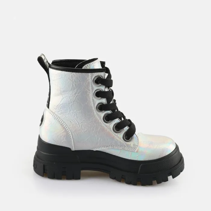 Aspha Lace Up Hi Warm 8211 Vegan Nappa 8211 Silver Silver Buffalo Boots and AnkleBoots Aspha Lace Up Hi Warm 8211 Vegan Nappa 8211 Silver Silver Buffalo Boots and AnkleBoots