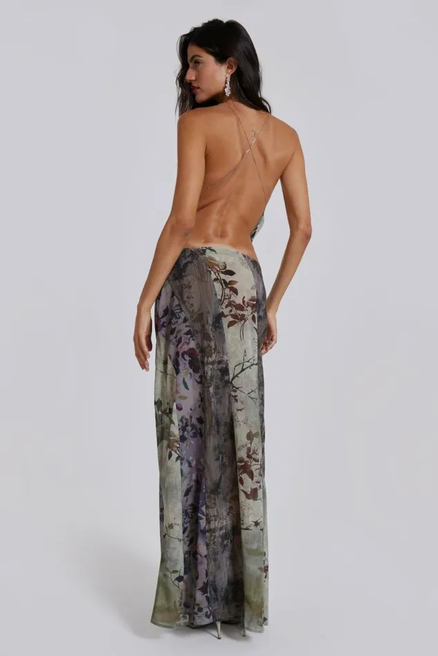 Asteria Panelled Maxi Skirt Brown Women Jaded London Skirts
