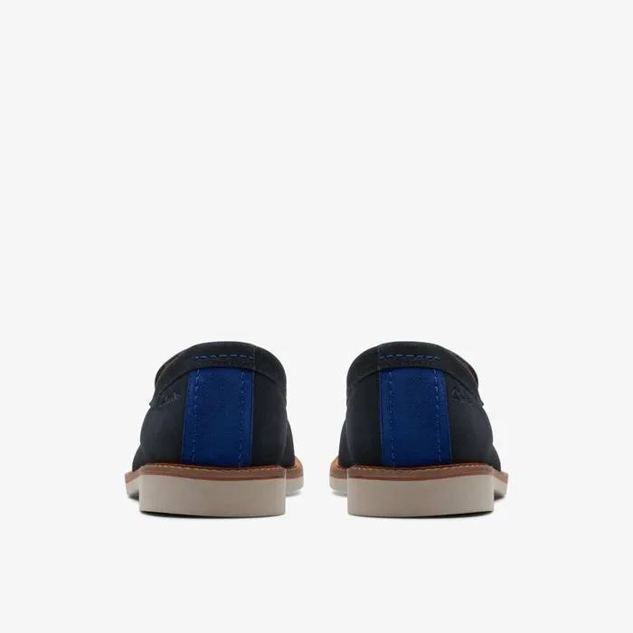 Atticus Slip Navy Suede Men Clarks Casual Dress Shoes