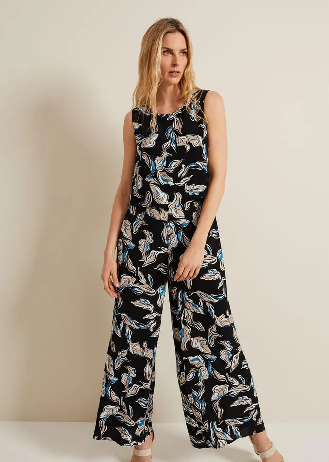 Aubrey Leaf Jumpsuit Blackmulti Women Phase Eight Dresses