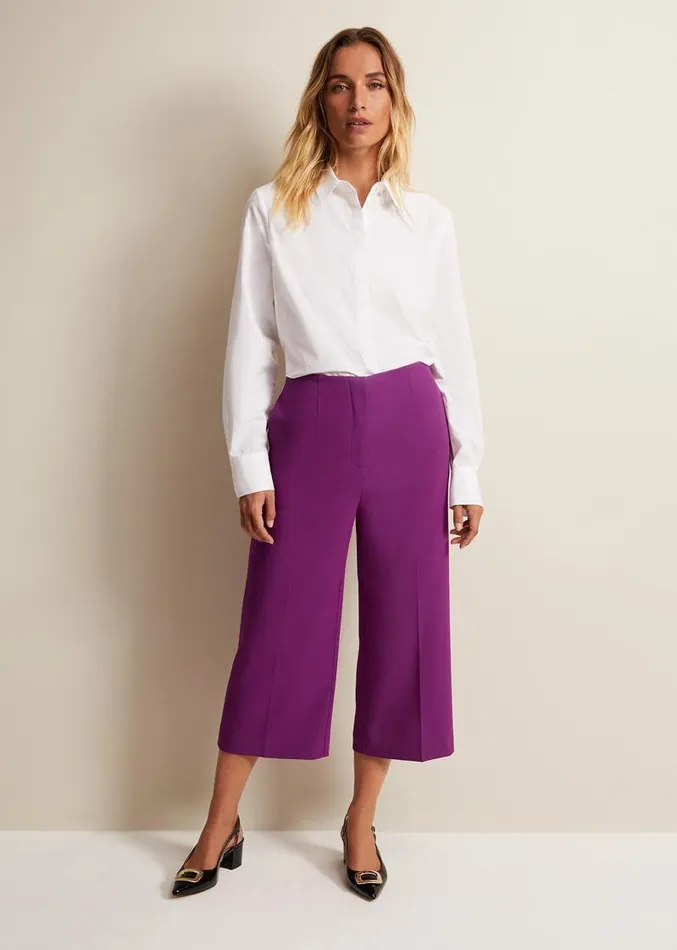 Aubrielle Clean Crepe Culotte Purple Women Phase Eight Trousers