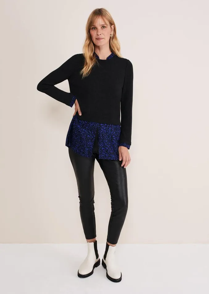 Avie Double Layer Top Cobaltblack Women Phase Eight Tops and TShirts