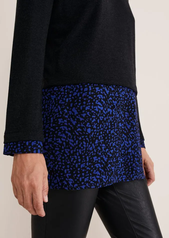 Avie Double Layer Top Cobaltblack Women Phase Eight Tops and TShirts