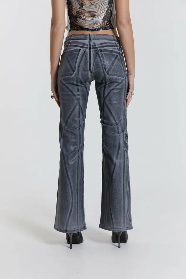 Axel Hand Painted Denim Straight Leg Jeans Grey Women Jaded London Jeans Axel Hand Painted Denim Straight Leg Jeans Grey Women Jaded London Jeans