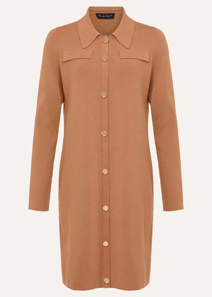 Azealia Fine Knit Tunic Mini Dress Camel Women Phase Eight Dresses
