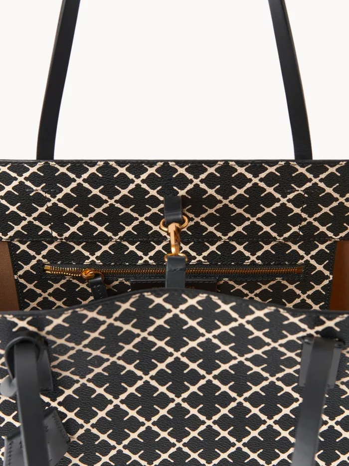 Bags Women By Malene Birger Abigail Printed Tote Bag Black
