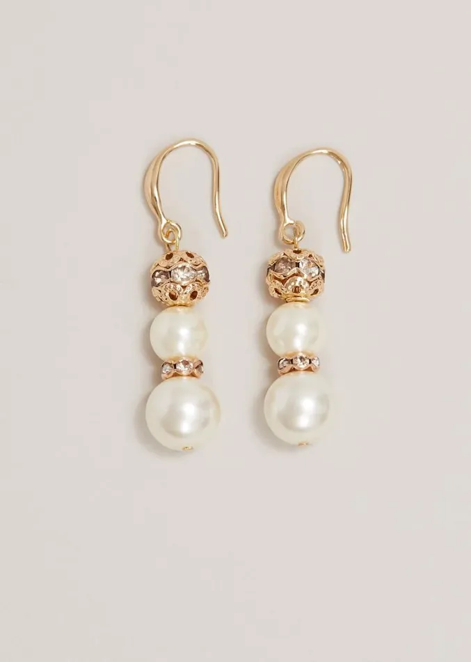 Bead And Pearl Earring Ivory Women Phase Eight Jewellery