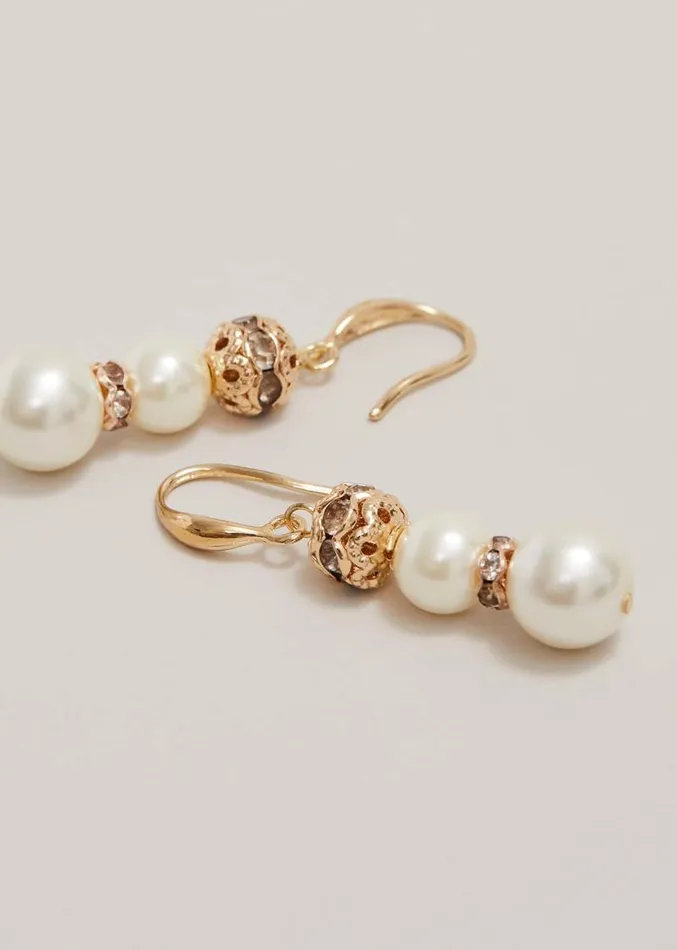 Bead And Pearl Earring Ivory Women Phase Eight Jewellery