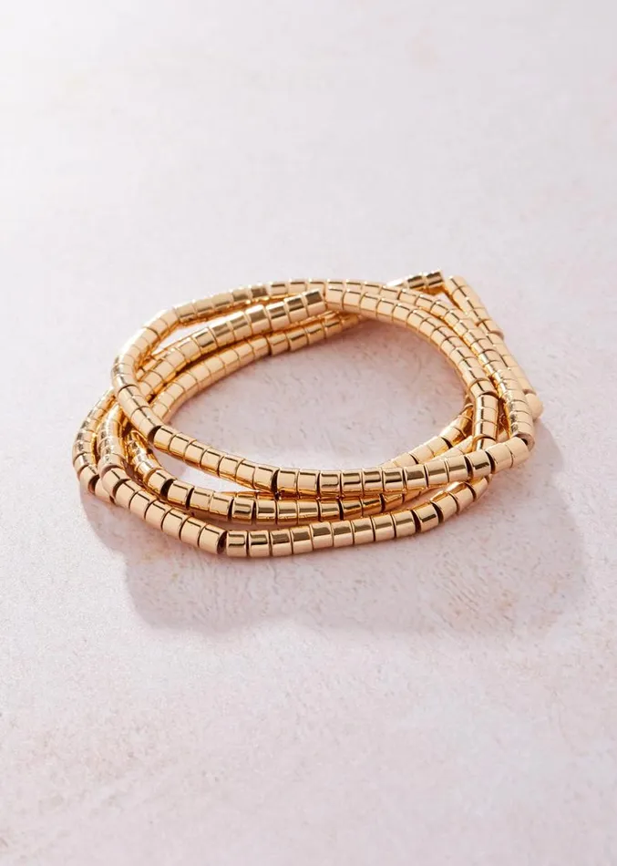 Beaded Bracelet Pack Gold Women Phase Eight Jewellery