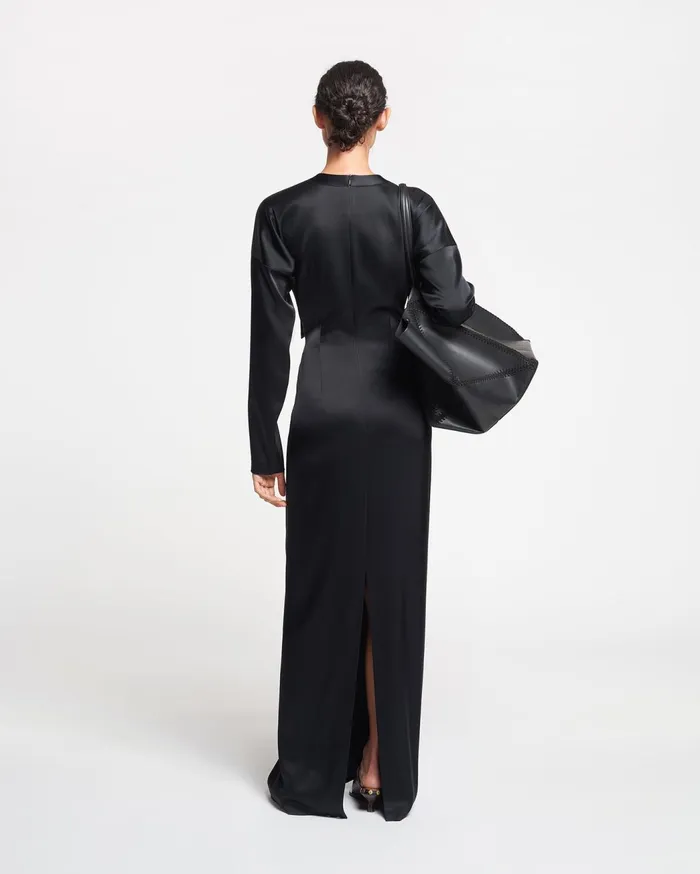 Beatriz Slip Satin Maxi Dress Black Women Nanushka Dresses