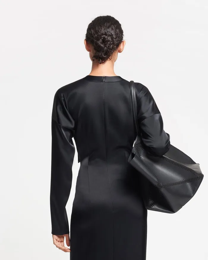 Beatriz Slip Satin Maxi Dress Black Women Nanushka Dresses