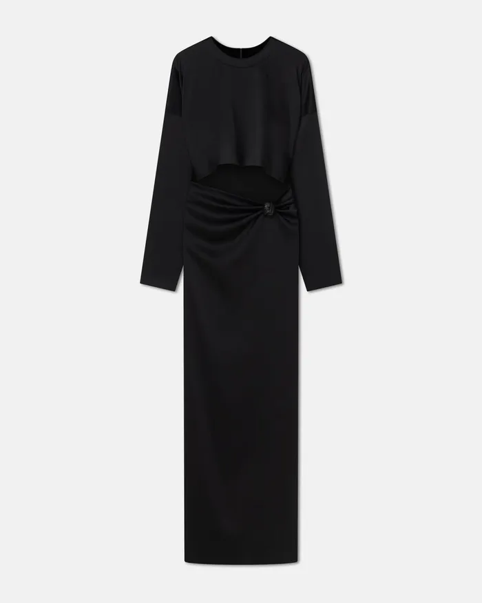 Beatriz Slip Satin Maxi Dress Black Women Nanushka Dresses