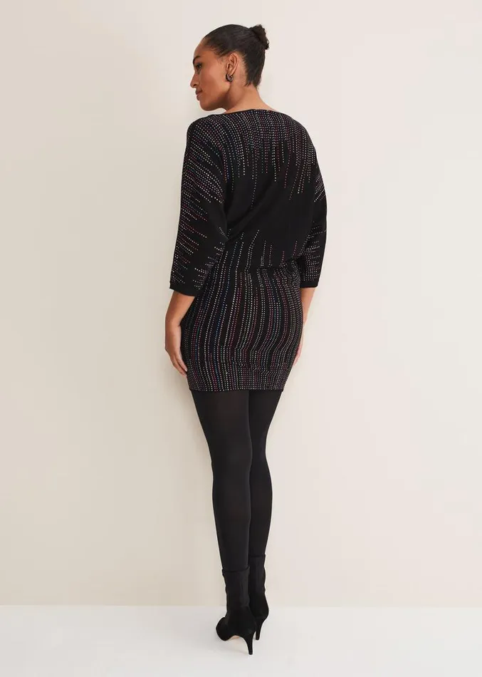Becca Batwing Knitted Dress Blackmulti Women Phase Eight Dresses