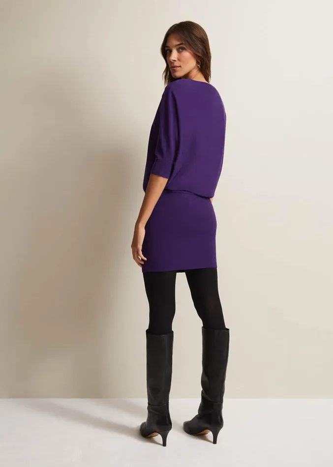 Becca Purple Batwing Mini Dress Purple Women Phase Eight Dresses