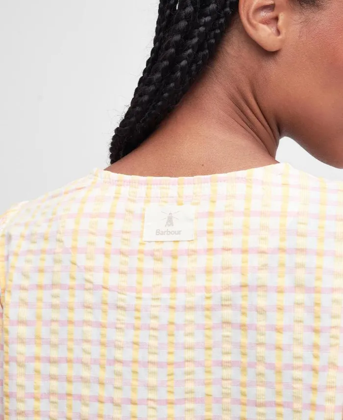 Belmont Gingham Blouse Mallow Pink Check Women Barbour Shirts and Blouses