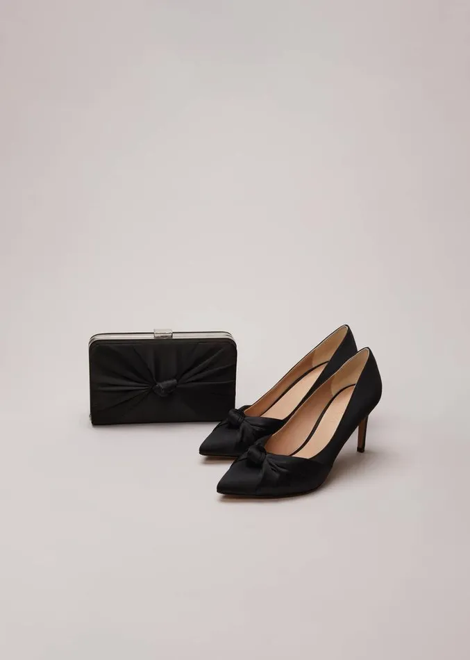 Black Satin Clutch Bag Black Women Phase Eight Bags and Clutches