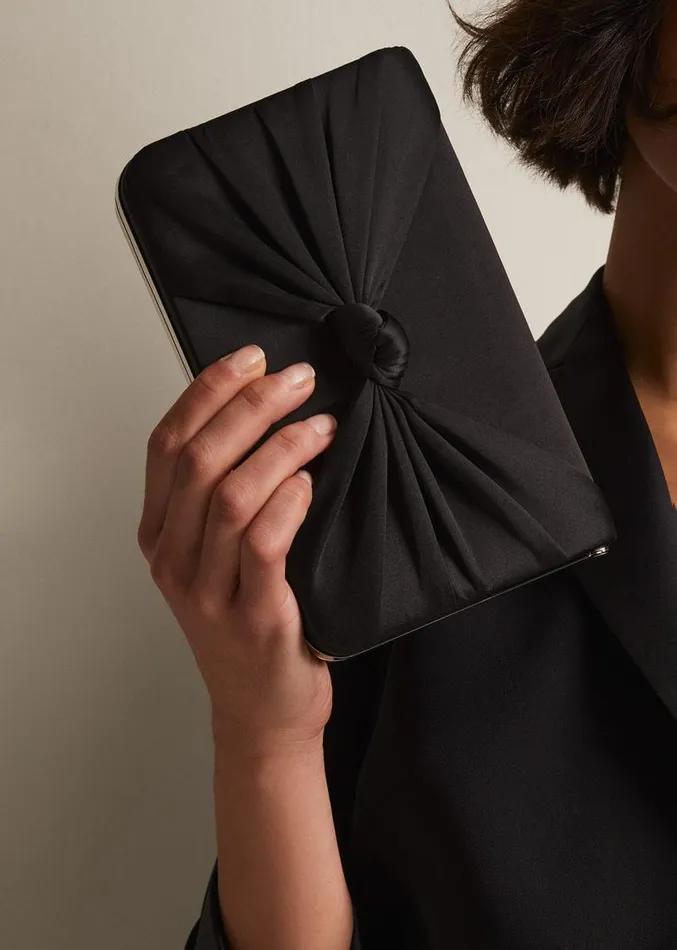 Black Satin Clutch Bag Black Women Phase Eight Bags and Clutches