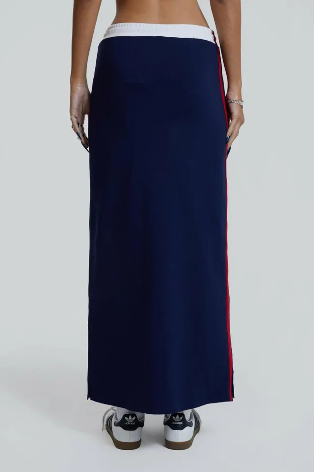 Blueprint Jersey Maxi Skirt With Toggle Detail Blue Women Jaded London Skirts