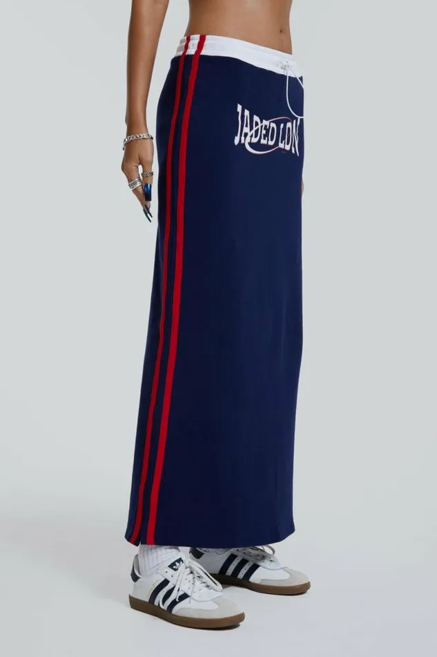 Blueprint Jersey Maxi Skirt With Toggle Detail Blue Women Jaded London Skirts