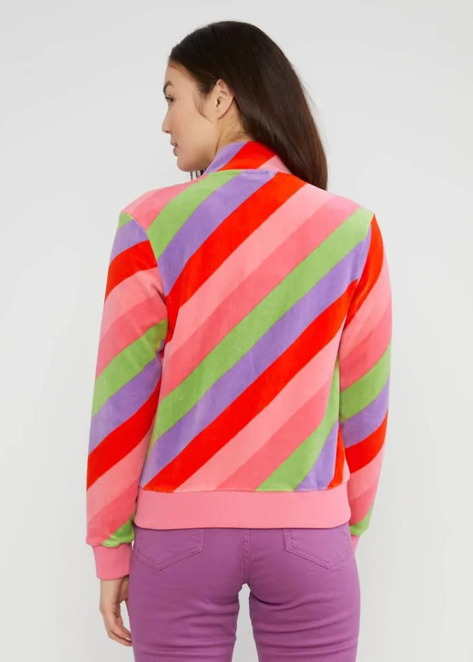 Blutsgeschwister Blouson Velvet Harmony Bomber Pink Women Sweatshirts and Hoodies