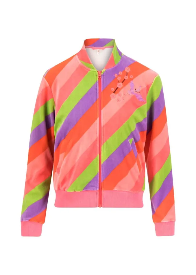 Blutsgeschwister Blouson Velvet Harmony Bomber Pink Women Sweatshirts and Hoodies