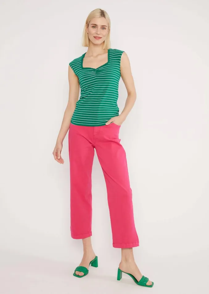 Blutsgeschwister Breton Shirt Let Romance Rule Green Women Tops