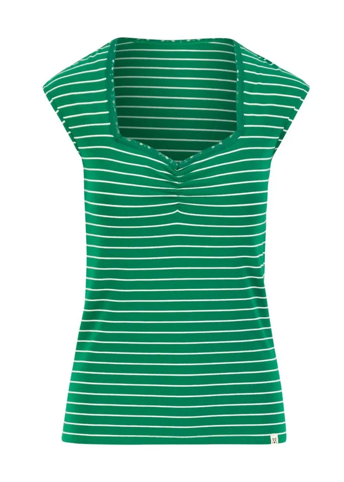 Blutsgeschwister Breton Shirt Let Romance Rule Green Women Tops