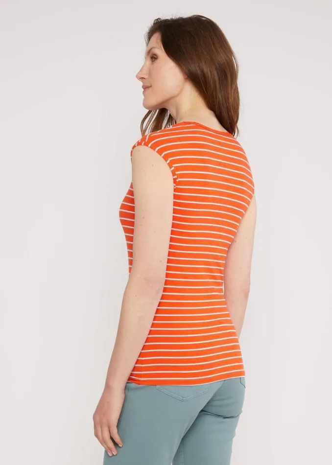 Blutsgeschwister Breton Shirt Let Romance Rule Orange Women Tops