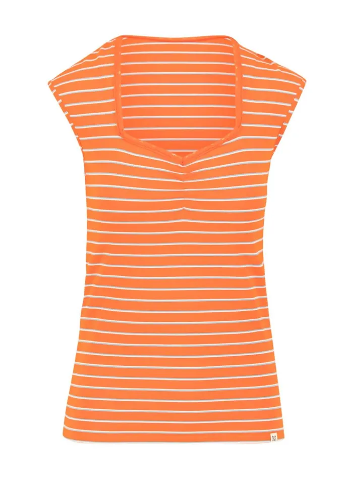 Blutsgeschwister Breton Shirt Let Romance Rule Orange Women Tops