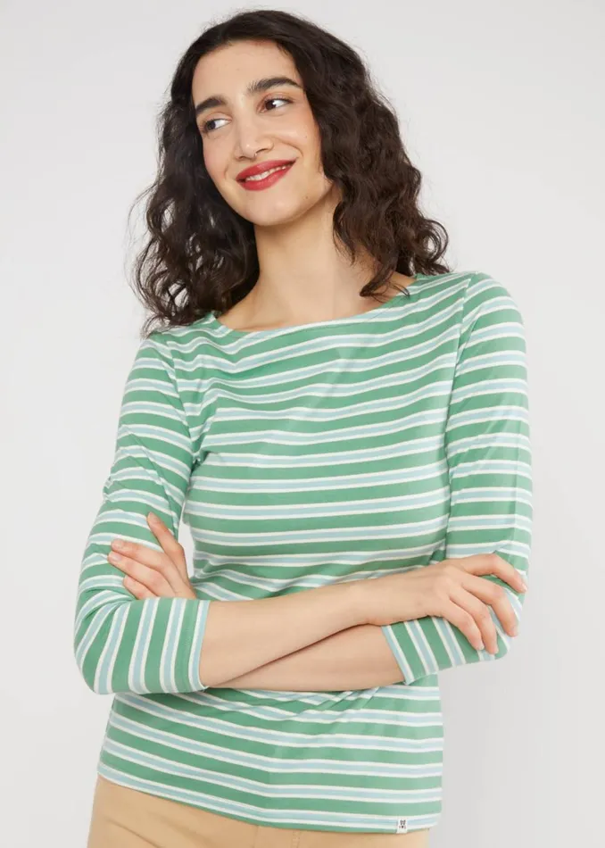 Blutsgeschwister Breton Shirt Oh Marine Green Women Tops