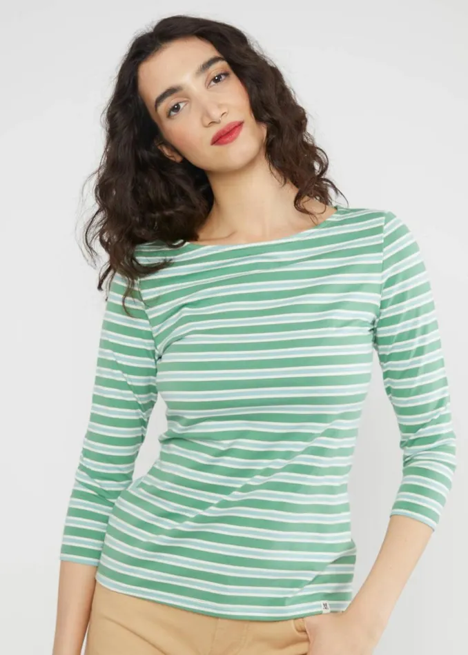 Blutsgeschwister Breton Shirt Oh Marine Green Women Tops