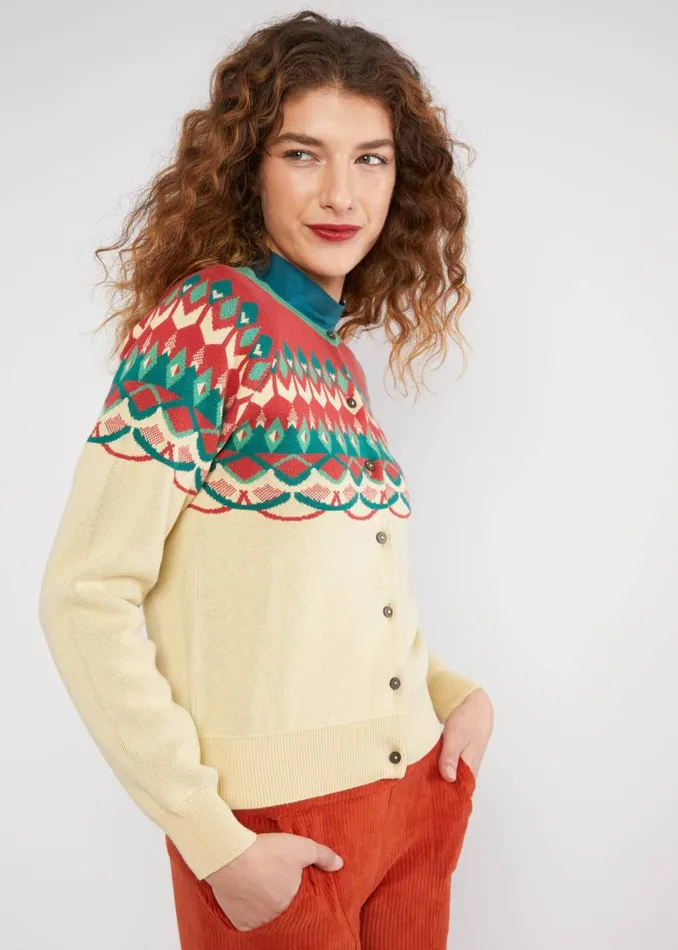 Blutsgeschwister Cardigan Happy Heritage White Women Cardigans