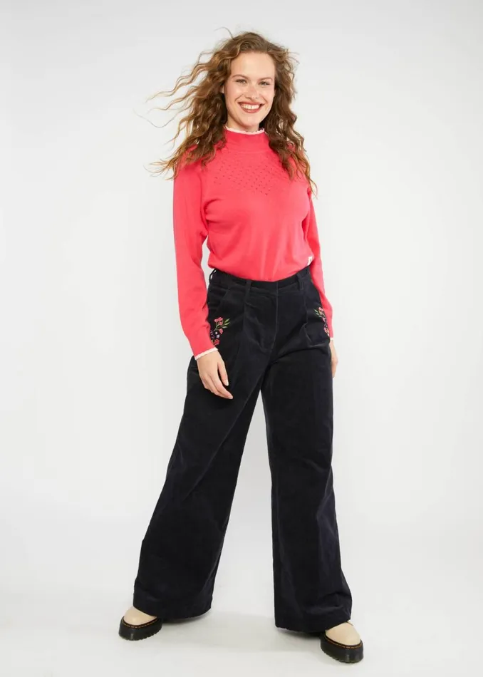 Blutsgeschwister Corduroy Pants Deedericksbockers Black Women Trousers