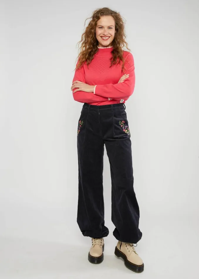 Blutsgeschwister Corduroy Pants Deedericksbockers Black Women Trousers