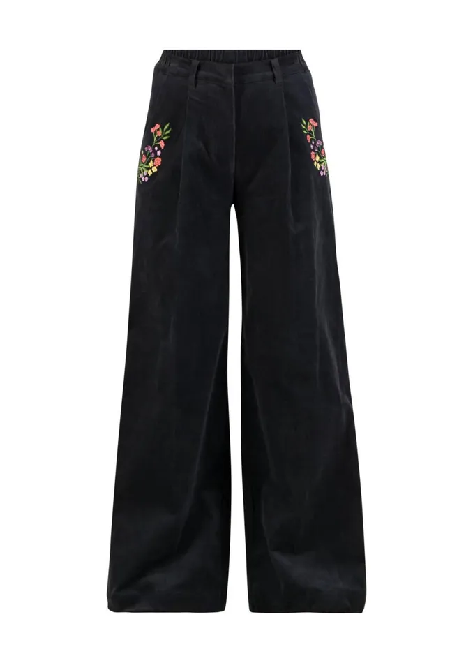 Blutsgeschwister Corduroy Pants Deedericksbockers Black Women Trousers