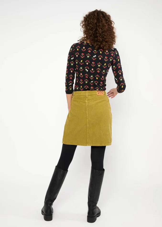 Blutsgeschwister Corduroy Skirt The Corduroyal Green Women Skirts