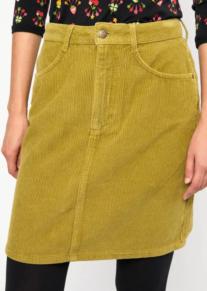 Blutsgeschwister Corduroy Skirt The Corduroyal Green Women Skirts