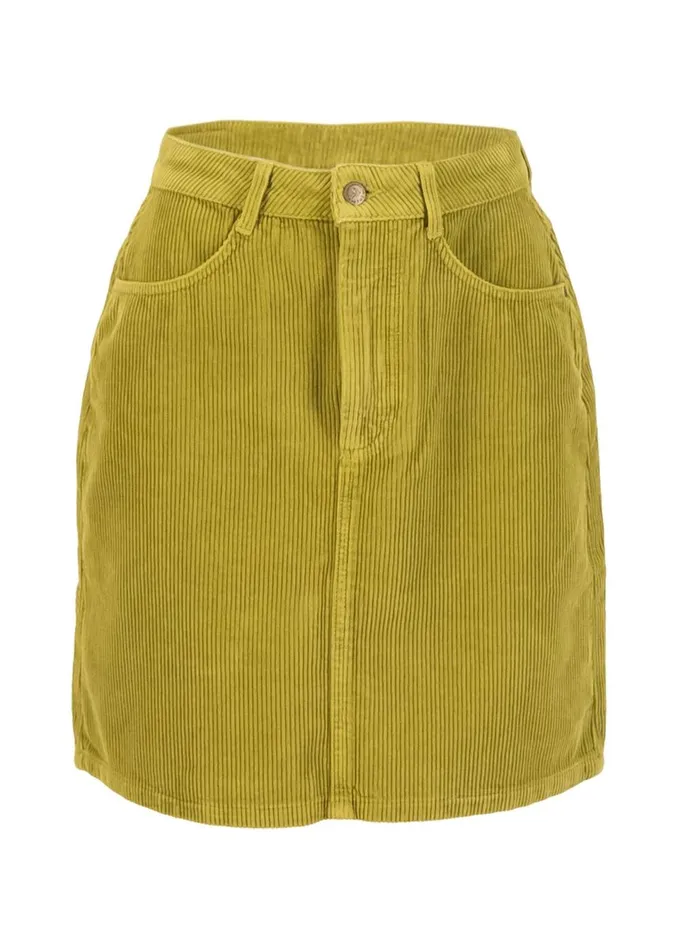 Blutsgeschwister Corduroy Skirt The Corduroyal Green Women Skirts