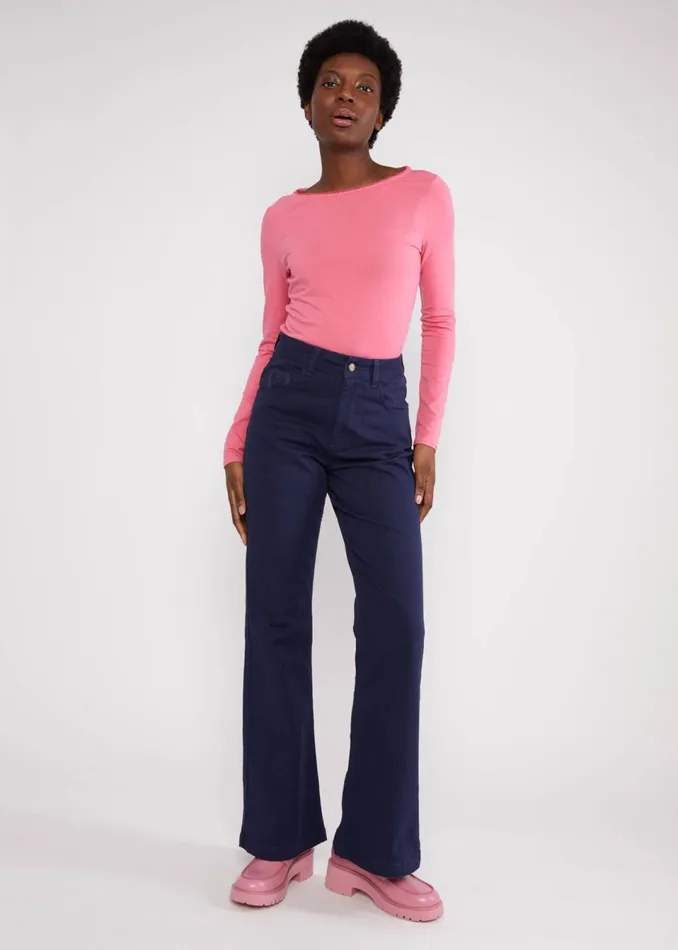 Blutsgeschwister Flares Yes We Flare Blue Women Trousers