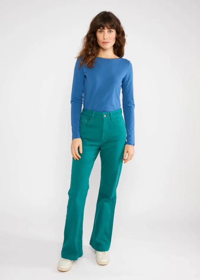 Blutsgeschwister Flares Yes We Flare Green Women Trousers