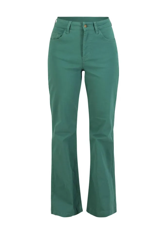 Blutsgeschwister Flares Yes We Flare Green Women Trousers