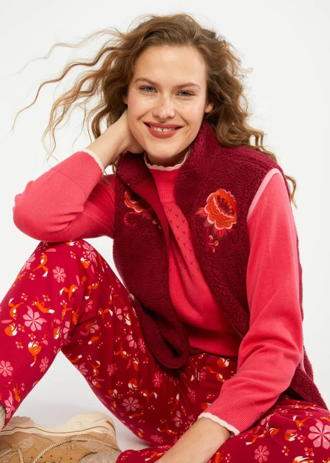 Blutsgeschwister Gilet Smoochy Woods Vest Red Women Jackets and Coats