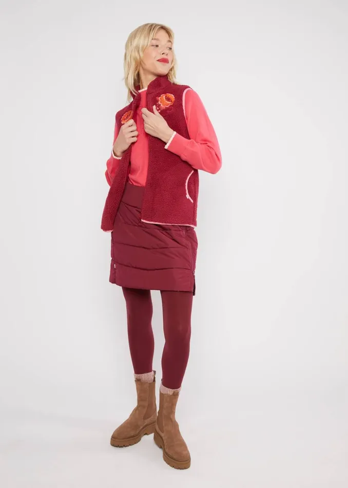 Blutsgeschwister Gilet Smoochy Woods Vest Red Women Jackets and Coats