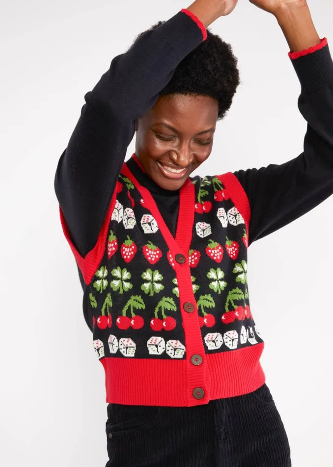Blutsgeschwister Gilet Storyteller Vest Black Women Cardigans